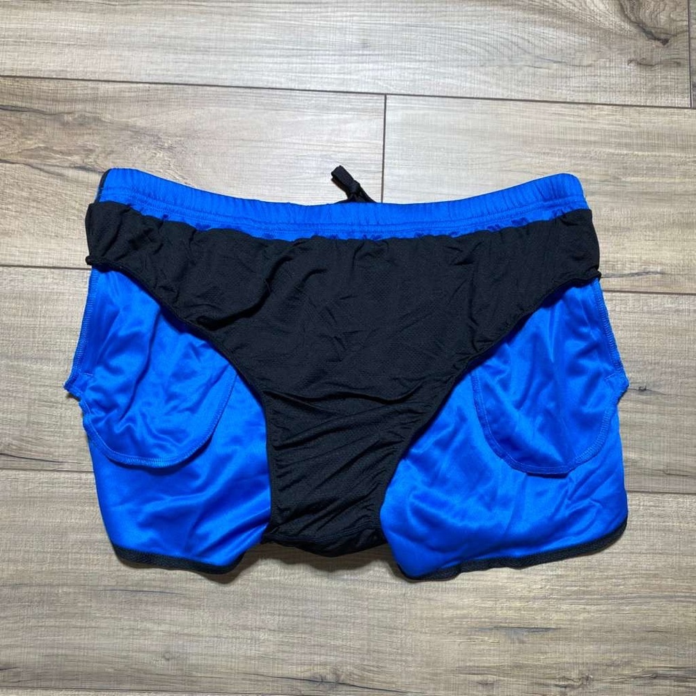 Gradual Mens Built In Brief Athletic Shorts Size XXL Blue And Black - Picture 13 of 13